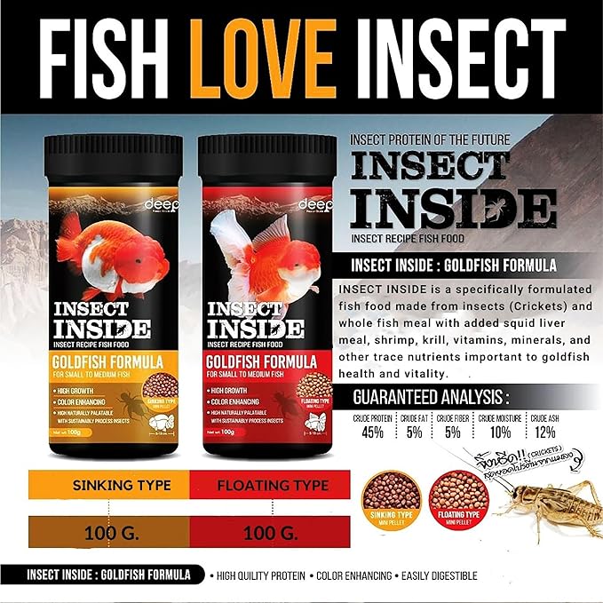 A.D.P. Deep Growth Fast & Jelly Enhancer 100 g. Goldfish Food Mini Floating Pellet 1.5 mm, High Protein 45% Build Big Body & Color Enhancing Aquarium Baby Newborn Fry Tropical Fish Food