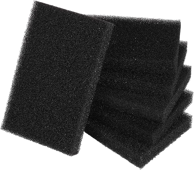6 Pack Aquarium Bio Sponge Filter Media Pad, Cut-to-Size Filter Foam Pad for Fish Tank (6.3" x 4" x 0.8", 50PPI)