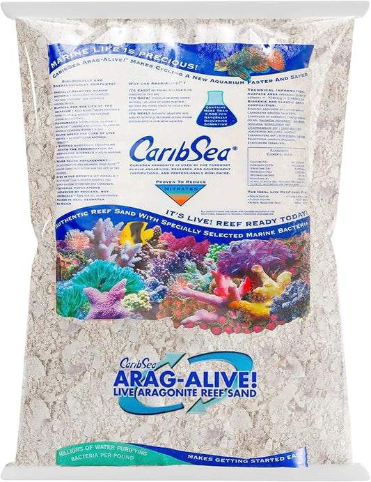 CaribSea Arag-Alive Bimini Pink Special Grade Reef Sand - 20 lbs - Natural Substrate for Marine & Reef Tanks, Promotes Coral Growth & Water Stability