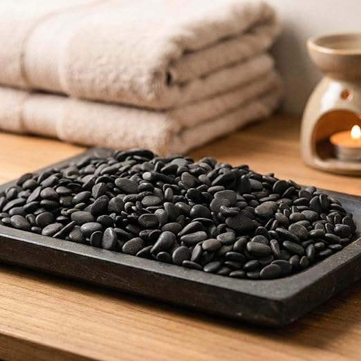 River Rocks Decorative Ornamental Vase Filler 0.5" - 0.75" Black Aquarium Gravel 5 lbs - Landscaping Pebbles for Indoor Plants, Succulents, Terrarium & Home Decor, DIY & Crafting – Royal Imports