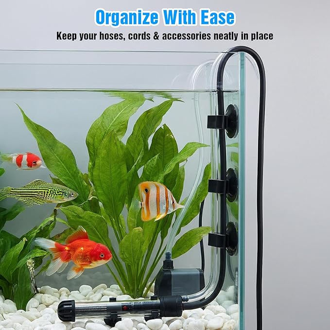 Bremorou 10 PCS Aquarium Heater Suction Cups 27x23mm Fish Tank Suctions Cup Clips Durable Fish Tank Suction Cups for Tubing Heater Accessories