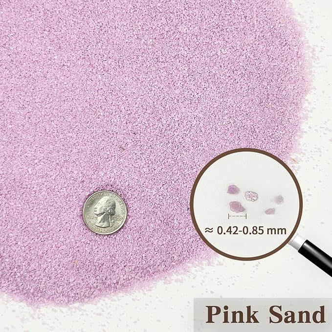 FANTIAN 10 lbs Aquarium Pink Sand, 0.4-0.8 mm Decorative Sand for Aquarium, Fish Tank, Candle, Vase, Wedding Ceremony, Arts Crafts and Bowl Fillers