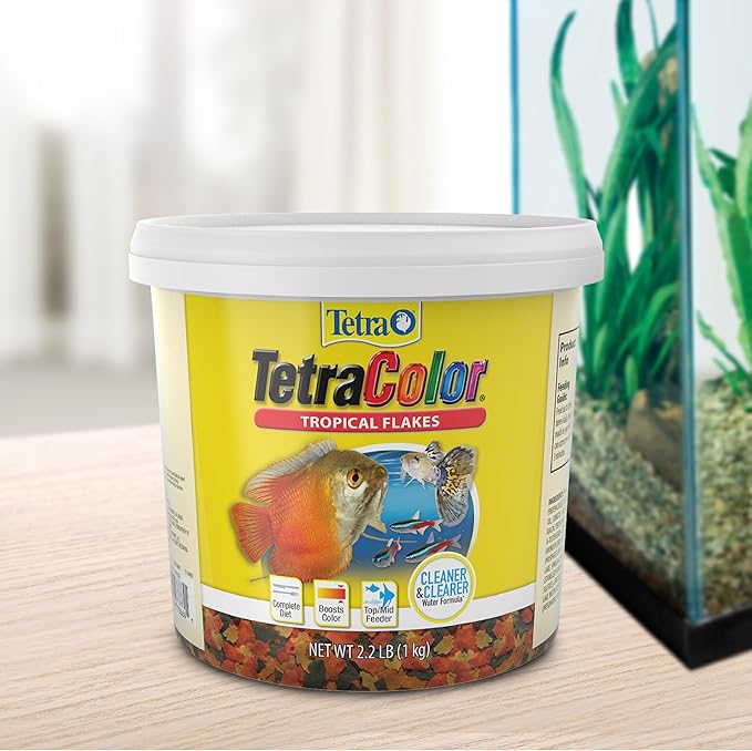 TetraColor Tropical Flakes, Color Boosting Fish Food, Nutritionally Balanced Diet for Tropical Fish, 2.2 lbs