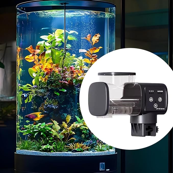 Fish Food Feeder,Automatic Smart Waterproof | Aquarium Automatic Feeder - for Betta Turtle Pellet Vacation Weekend Day Traveling Pond