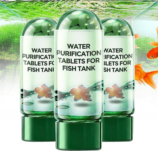 Water Purification Tablets for Fish Tank, Powerful Aquarium Water Purification Tablet, Efficient Clear Turbidity & Improve Water Quality, Remove All Kinds of Turbidity from Fish TankWater (3pcs)