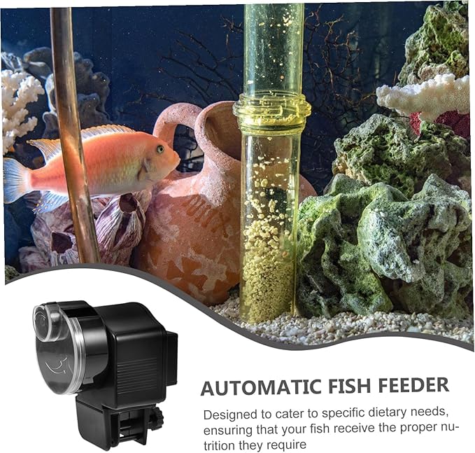 Toyvian Automatic Aquarium Fish Feeder Electric Fish Feeding Tool for Tank Without Battery Suitable for Goldfish