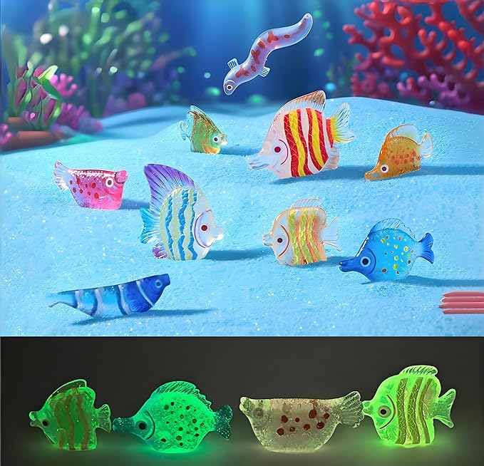9 Pcs Miniature Flat Fish Aquarium Decor - Vibrant Handmade Underwater Simulation Models for Fish Tank Landscape, Creative Ocean Theme Ornaments, DIY Marine World Hanging Accessories & Desktop Display