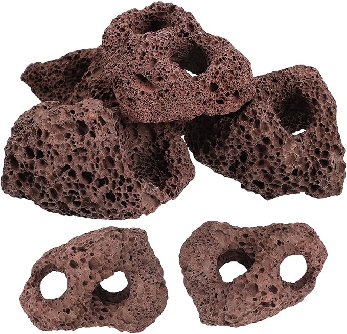 Yardwe Aquarium Rocks Volcanic Rocks 6Pcs Decorative Rocks Fish Tank Aquarium Landscape Ornaments (Random Color)