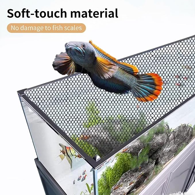 Magnetic Aquarium Lid Fish Tank Top Cover Hood Anti-Jumping Mesh Net for Fishs Tank Top Cover to Protect Fishes Jumping Out of for up to 40 Gallon Fish Tank