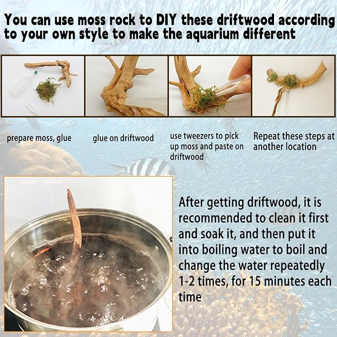 Hamiledyi 5PCS Driftwood for Aquarium 7-9in Natural Reptile Spider Wood Assorted Branches Aquarium Decoration Fish Tank Ornament Decor