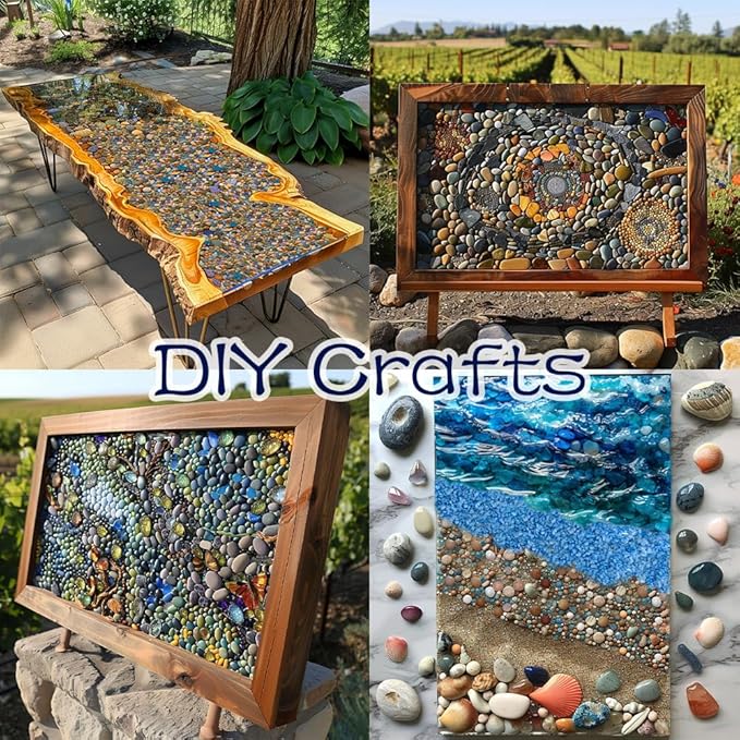 HappyFiller Colored Pea Gravel, Indoor Plants Succulent Cactus Topper Dressing Pebbles Fairy Garden Terrarium,Polished Mini Stones 3-5mm for Aquarium Fish Tank,Vase Filler,Resin Arts Crafts,0.88 LB