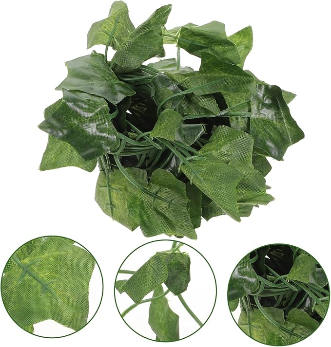 balacoo Reptile Plants Artificial Plastic Fake Hanging Leaves Simulation Plant Reptile Climbing Habitat Decor - 75cm