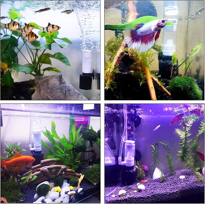 WishLotus Portable Aquarium Filter, Internal Purifier Fish Tank Filter, Mini Multi Layer Power Filter for Fish Tank, Sponge Fish Filter is Suitable for Freshwater and Saltwater Household Tank/Aquarium