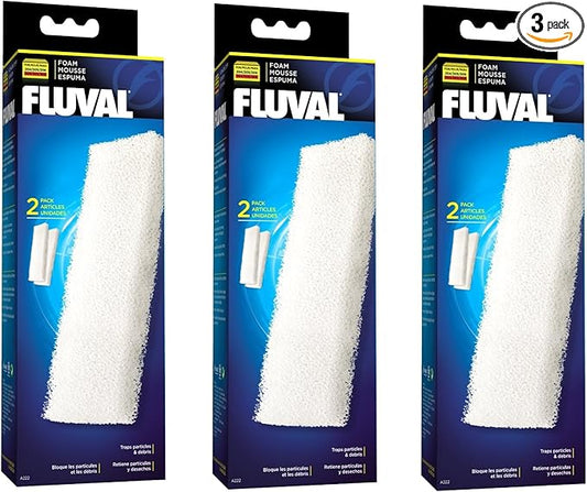 (3 Pack) Fluval Filter Foam Block 204/205 and 304/305, 2 Blocks each