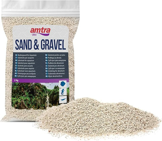 Amtra Ivory White Quartz - Fine White Quartz Sand for Freshwater or Saltwater 1-3mm Grains Quantity 2kg