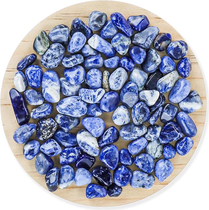 Colorful Agate 1lb Crystal Polished Tumbled Stones Irregular Shaped Crystal Chips Bulk Natural Gemstone Aquarium Gravel Rocks Vase Filler Fish Tank Gravel Home Decoration (Sodalite)