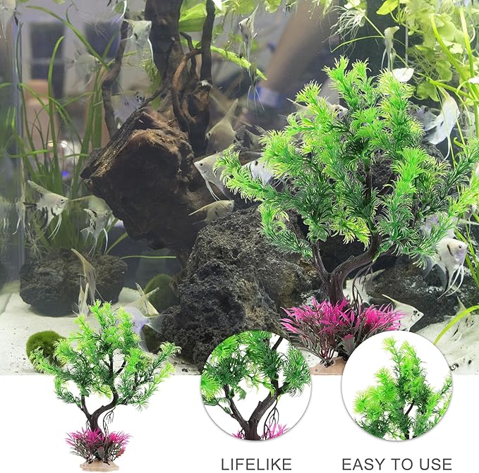 iplusmile Fish Tank Decorations, Artificial Aquarium Plants Tree Landscaping Decor Accessories Ornaments