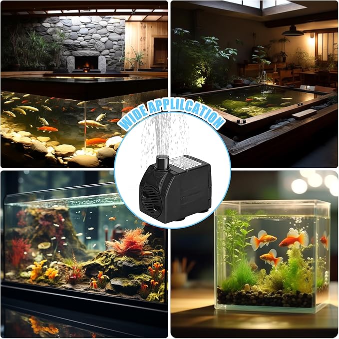 120 GPH Mini Submersible Water Pump (7W, 450L/H) for Water Feature, Aquariums, Fish Tank, Tabletop Fountain