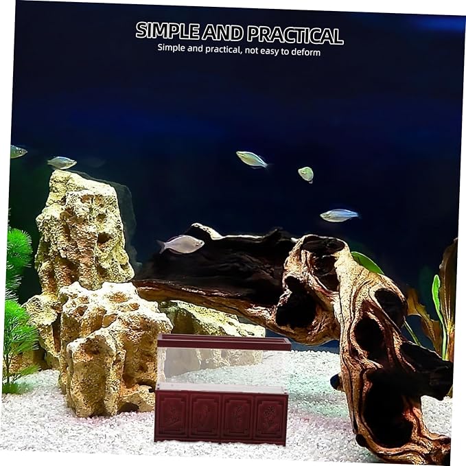 BESPORTBLE Miniature Fish Tank Figurine for Dollhouse Vintage Red Ming Style Aquarium Decor Realistic Sand Table Ornament for Home Office Desktop Landscaping House Accessories