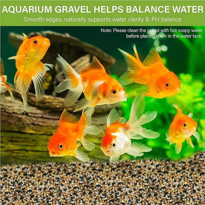 NUPICK 6 lb Aquarium Gravel, 1/4" Ph-Natural Pea Gravel for Fish Tank,Small River Rocks for Plants, Decorative Aquarium Pebbles for Vase Fillers, Landscaping, Succulent, Cactus, Terrarium, Bird Bath
