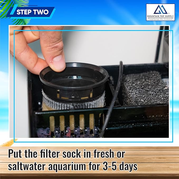 2.75 inch Filter Sock - 4 Pack Waterbox Compatible Cleaner with Black Rim; Eshopps Compatible; 225 Micron Filter Sock; Saltwater Aquarium Socks; Works with Freshwater and Saltwater