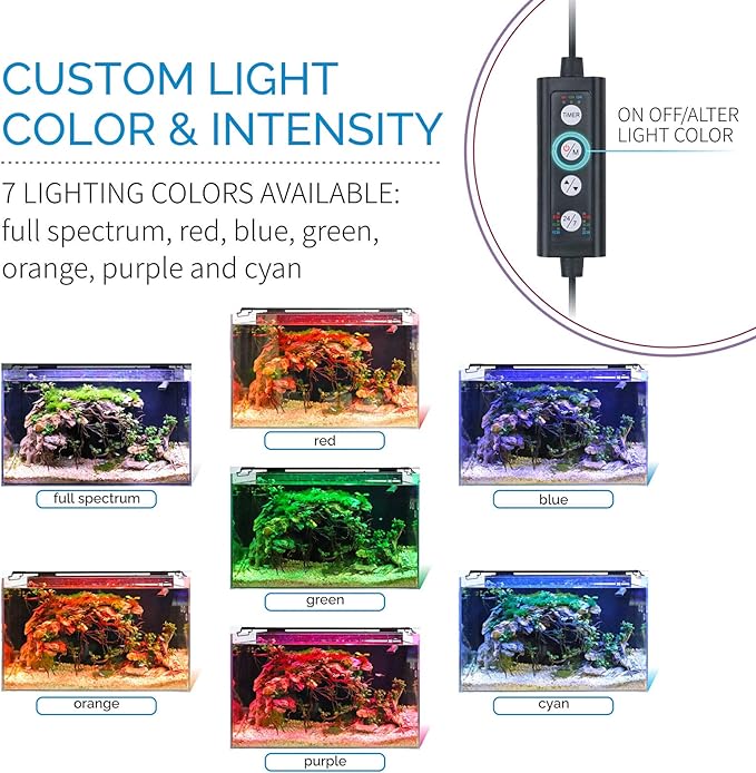 hygger Advanced LED Aquarium Light with Timer, 24/7 Lighting Cycle & DIY Mode, Full Spectrum Fish Tank Light for 48-54 in Freshwater Planted Tank