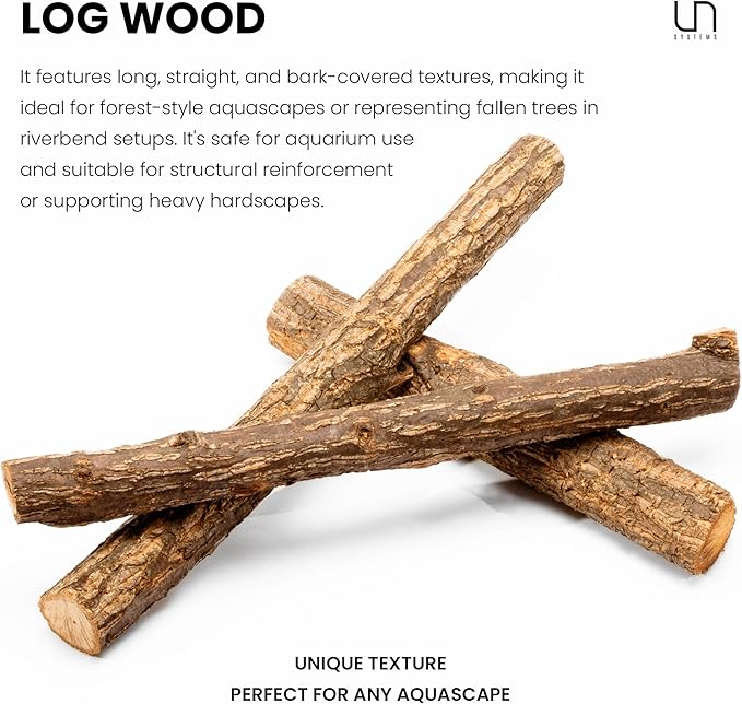 Ultum Nature Systems Driftwood - Log Wood - Natural Aquarium Hardscape for Planted Tank Aquascaping - Fish, Crab, Reptile, Bird, Paludarium Enclosure Structure, Terrarium Decor - SM 1Pc, 9-12" ⌀1-2"