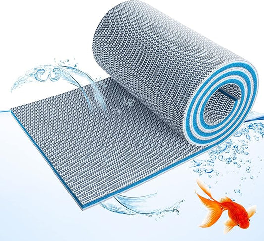 SHIGATSU Aquarium Filter Floss Rolls, Upgraded 8-Layer Aquarium Filter Sponge for Fish Tank Filter and Pond（47" x 12"）, Aquarium Filter Media for Freshwater or Saltwater Aquariums