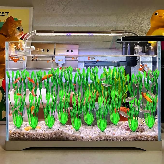 Artificial Green Plants for Aquarium,Plastic Seaweed Water Plants (Green)