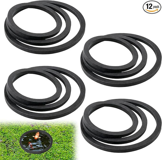 12 Pcs Aquarium Floating Plant Ring Round Fish Feeding Ring Floating Plant Corral Fish Feeder Black 3 Sizes Fish Accessories for Fish Tank Keep in Place Out of Filter