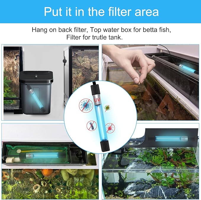 TAISHAN Aquarium Clean Light - 3W to 13W Algae Removal With Timer, Waterproof for Fish Tank, Pond, Swimming Pool