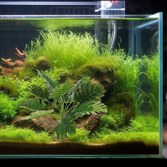 Happyyami Artificial Aquarium Plants High Simulation Fake Aquatic Plant for Tank Decoration Fade-Resistant Lightweight Safe for Fish Lively Atmosphere Look