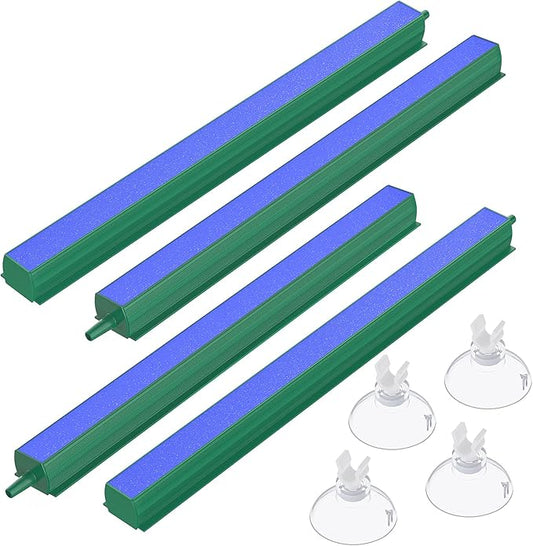 Pawfly Aquarium Air Stone Bar Bubbler 8 Inch, Fish Tank Bubbler Stone with 4 Suction Cups Square Oxygen Diffuser for Air Pump Fish Tank and DWC Bucket, 4 Pack