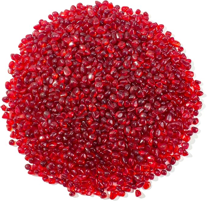 Keedolla 3 LB Aquarium Fish Tank Rocks Gravel Stones Pebbles, Sea Glass Pebbles Beads Gemstones Marbles for Fish Turtle Tank, Vase Fillers and DIY Crafts - Red