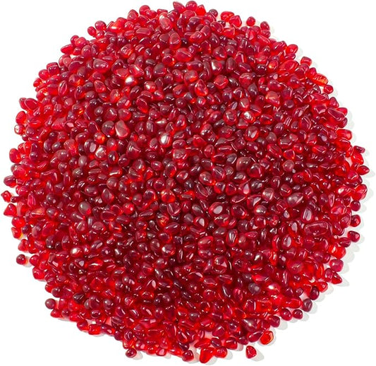 Keedolla 3 LB Aquarium Fish Tank Rocks Gravel Stones Pebbles, Sea Glass Pebbles Beads Gemstones Marbles for Fish Turtle Tank, Vase Fillers and DIY Crafts - Red
