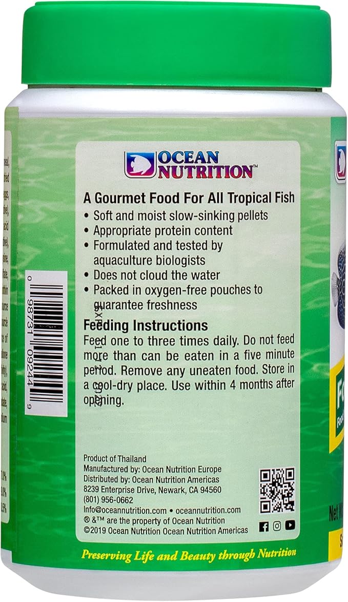 Ocean Nutrition Formula Two Pellets - Fish Food for Herbivorous & Omnivorous Marine Tropical Fish, High Protein(40%) - 14 oz (400 g) Small Pellets