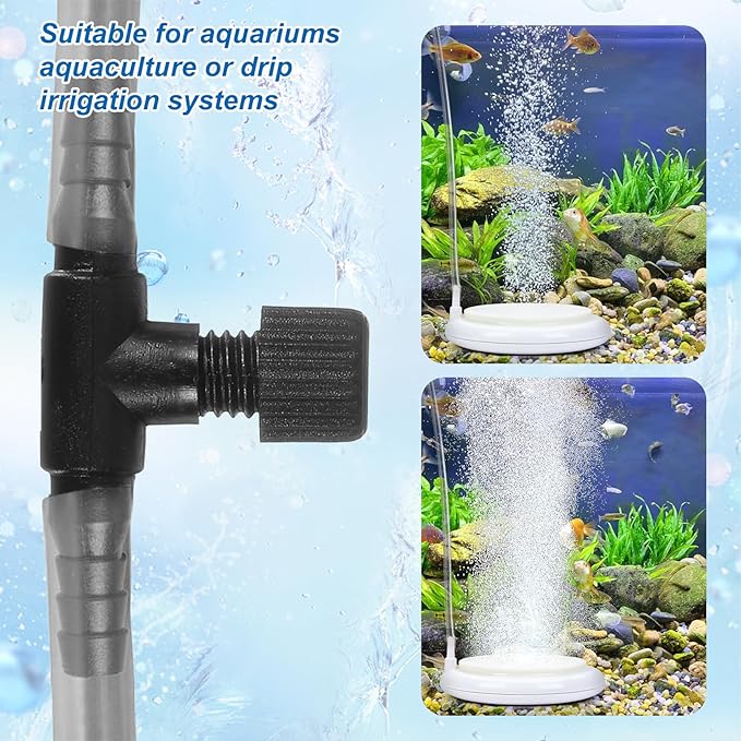 20 Pcs Aquarium Air Control Valves for 3/16" ID Airline Tubing Single Way Single Way Plastic Air Flow Control Regulator Aquarium Regulators Black Hose Connectors Airs Pump Accessories for Fish Tanks