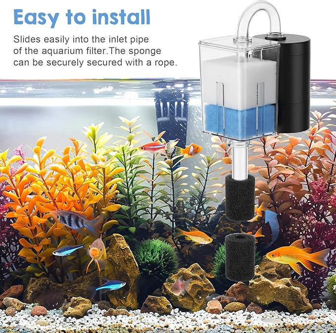6 Pack Pre Filter Sponge, Aquarium Filter Sponge Rolls, Compatible Accessories for Fish Tank for Aquarium Shrimp Fry Fish Tank Filters