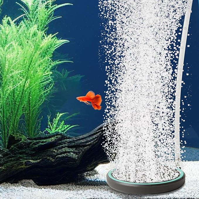UPETTOOLS 3.2 Inch Air Stone for Aquarium – Quiet High Dissolved Oxygen Diffuser with Control Valve, Nano Bubbles Airstone Kit for Betta, Nano Tank, Shrimp & Freshwater/Saltwater Fish Tanks
