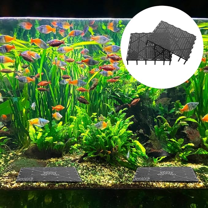 TEHAUX 20pcs Aquarium Undergravel, Undergravel Filter Aquarium Divider Tank Fish Tank Bottom Plate PVC Splicing Clapboard Bottom Fish Divider Stand for DIY Filtration in Aquascaping