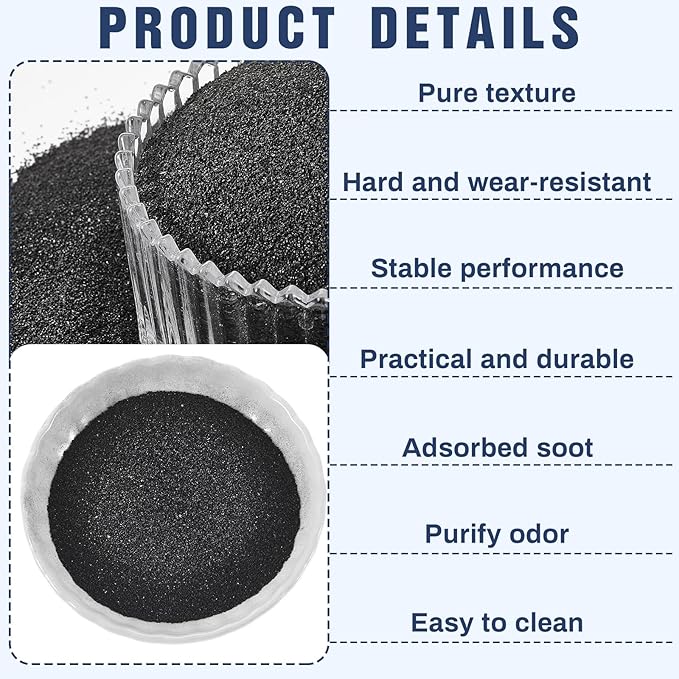 Sasylvia 3 Pack Black Silica Sand for Fireplace Sand Station Refiller for Indoor and Outdoor Fire Pits Facilities, Easy Cleaning Garden Landscaping, Arts Craft and Aquarium