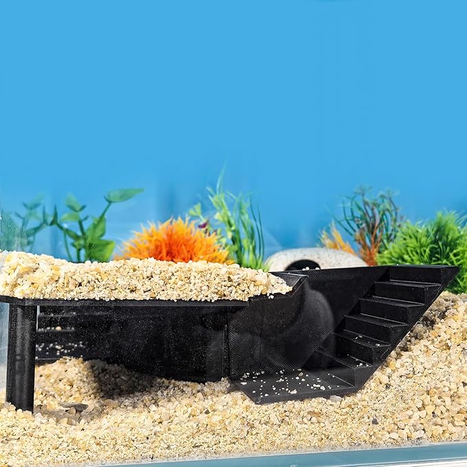 Aquarium Undergravel Fish Tunnel Hide Cave Corner Fishes Tank Decorations Under Gravel Viewing Tunnel Fish Cave for Aquarium Hideout (Black,Style 3)