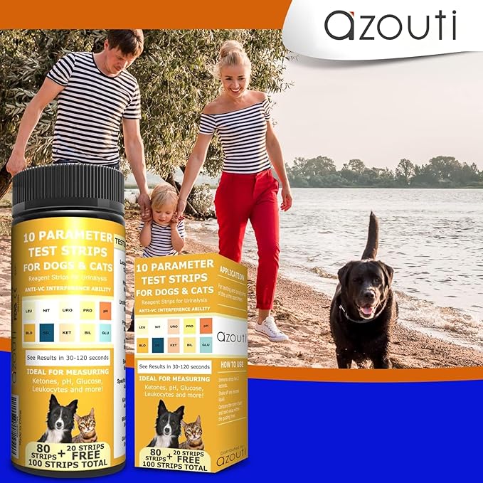 Pet Test Strips for Dogs, Cats, and Other Animal Pets. Accurate Urine Monitoring and Testing Kit That Helps Veterinarian Tests for Blood, Glucose, pH, Specific Gravity, UTI, Liver and Kidney Health.