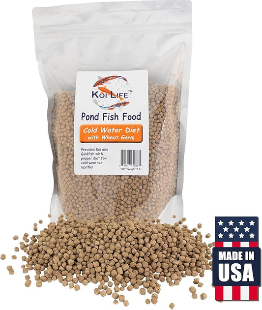 Natural Waterscapes Koi Life Pond Fish Food | Wheat Germ Fish Food | Cold Water Diet for Koi & Goldfish | Fall Winter Food