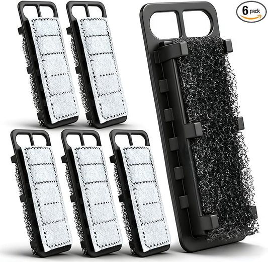 6 Pack Slim Aquarium Filter Cartridge, Replacement Fish Tank Filter Cartridge for Aquarium Internal Filter Suitable for Filter Replacement in Aquarium