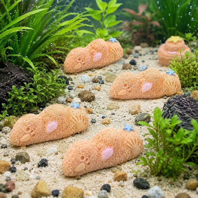 LOGOFUN 8pcs Fish Tank Castle Decoration Mini Castle Model Miniature Resin Sand Castle Craft for Aquarium Microlandscape Decorations