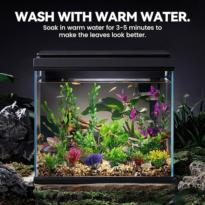 Promising Aquarium Decor Plastic Plants, Fish Tank Accessories, Artificial Aquarium Plants Kit, 22 Pieces
