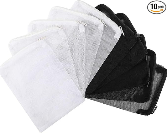 DEPEPE 10pcs 7.8 x 5.9 Inch Aquarium Filter Media Bags with Zipper for Activated Carbon, Biospheres, Ceramic Rings