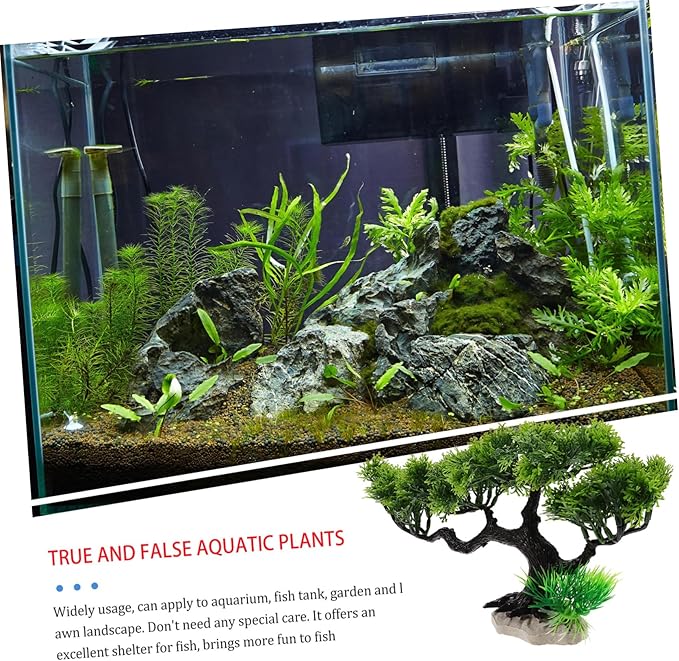 balacoo Artificial Aquarium Plant Lifelike Underwater Plastic Plants Decoration Ornament for Fish Tank Green