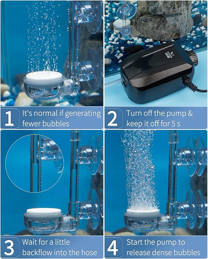 Pawfly Aquarium Air Stone Disc, 0.9 Inch Tiny Fish Tank Air Stone Kit Ultra-High Dissolved Bubbler Airstone with Accessories for Aquarium Fish Tank and Small Bucket(Pump and Tubing Not Included)